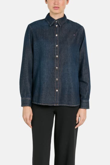 TOMMY HILFIGER Jeansbluse 'Milo' dunkelblau