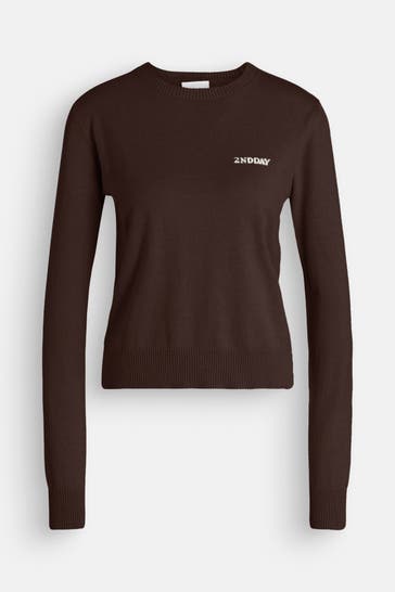 2NDDAY Strickpullover 'Lance' dunkelbraun