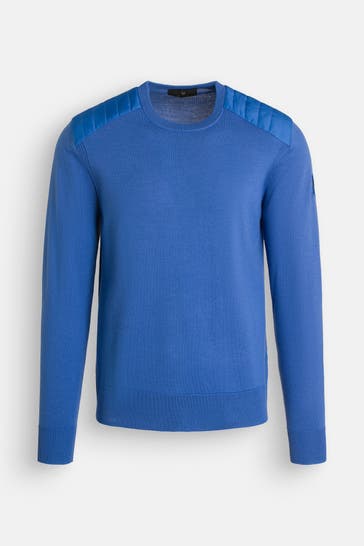 BELSTAFF Woll-Pullover 'Kerrigan' azurblau