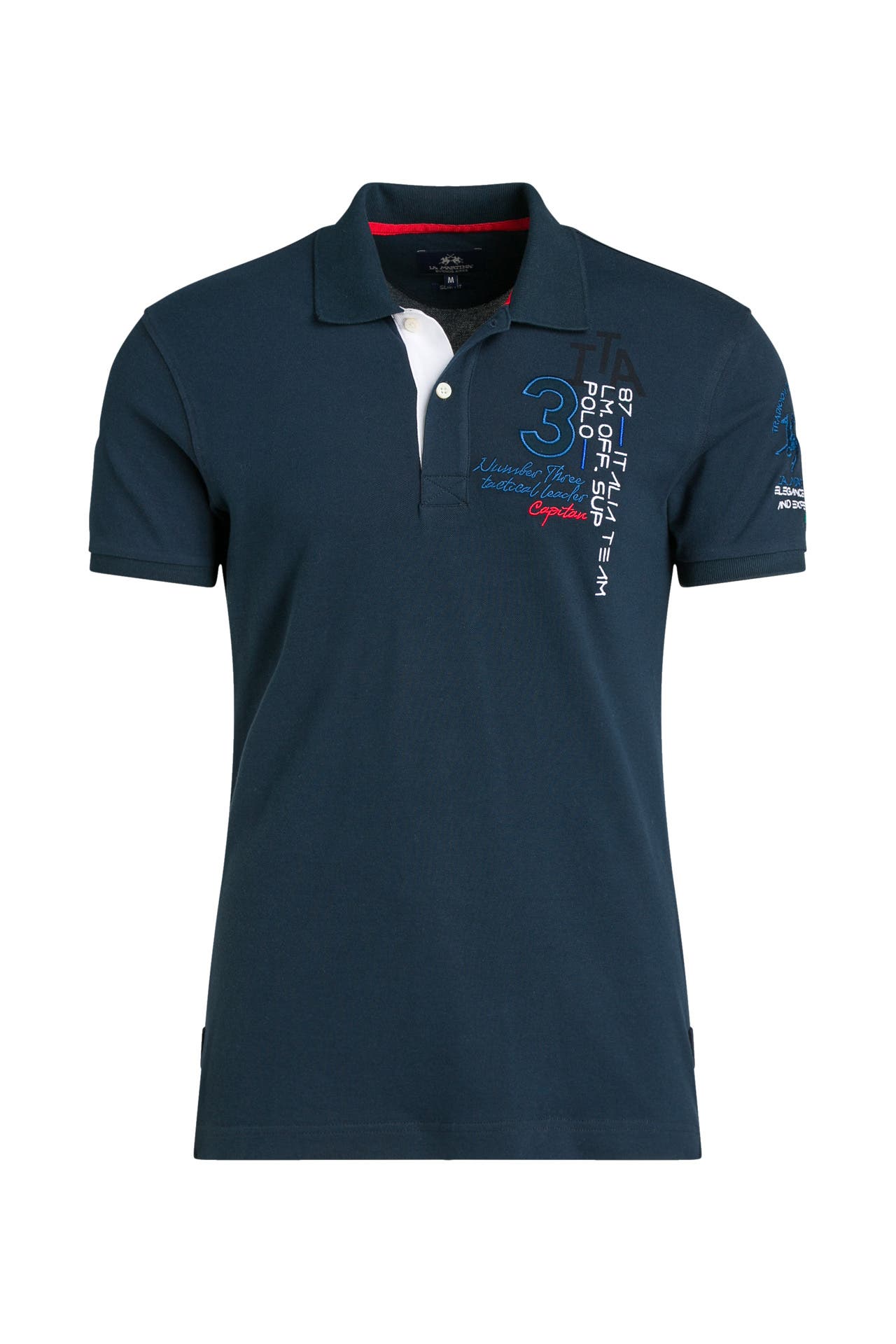 La Martina Blue Cotton Polo Shirt