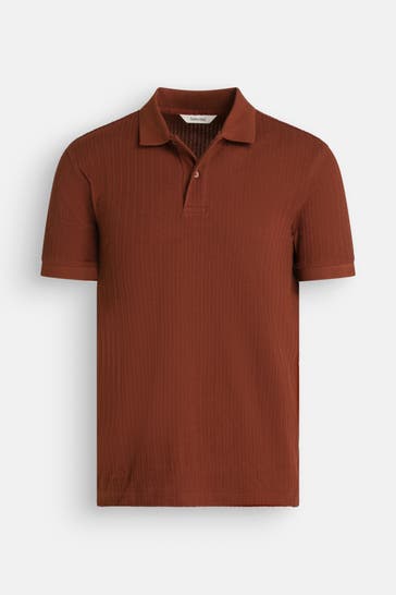 SELECTED Red-brown knitwear polo shirt
