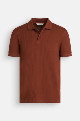 SELECTED Strick-Polo rotbraun
