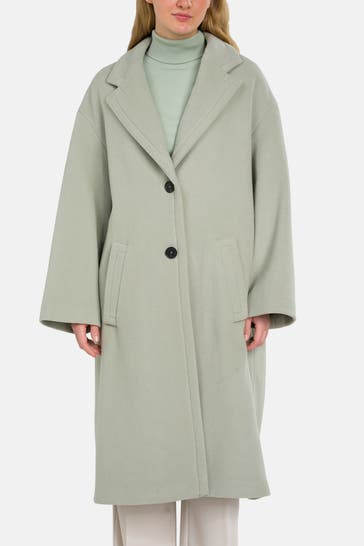 DRYKORN Schurwollmixmantel 'Nuthall' graugrün