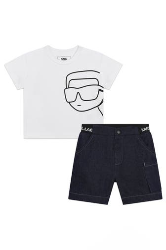 KARL LAGERFELD Set: T-Shirt und Jeansshorts