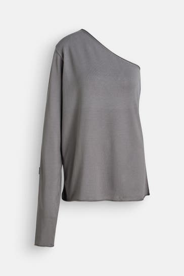 BLACK PALMS 'Marci' one-shoulder Knit Sweater, grey