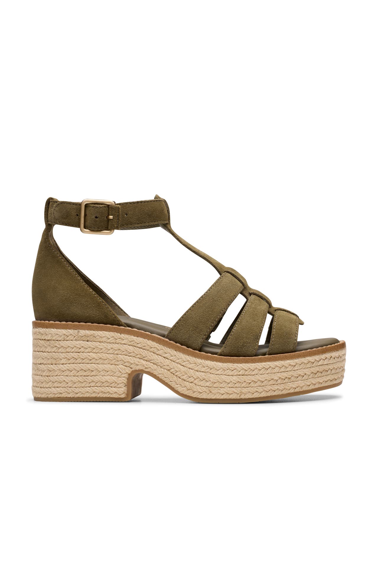 CLARKS Wedges 'Coledale Sun' oliv, Bild 1
