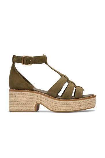 CLARKS Wedges 'Coledale Sun' oliv