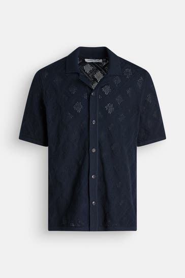 SAMSØE & SAMSØE Kurzarmhemd 'Sadamien' nachtblau