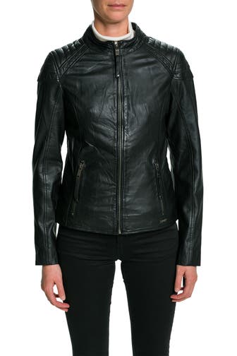 MAZE Lederjacke 'Water' schwarz