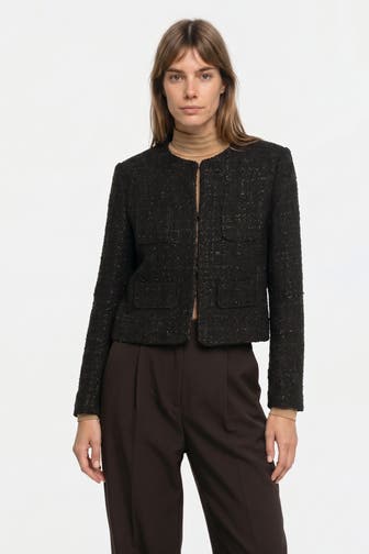 S.OLIVER BLACK LABEL Bouclé-Blazer schwarz