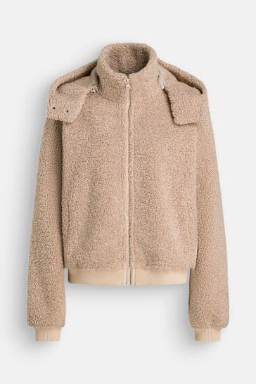 GUESS Teddyfleece-Jacke beige