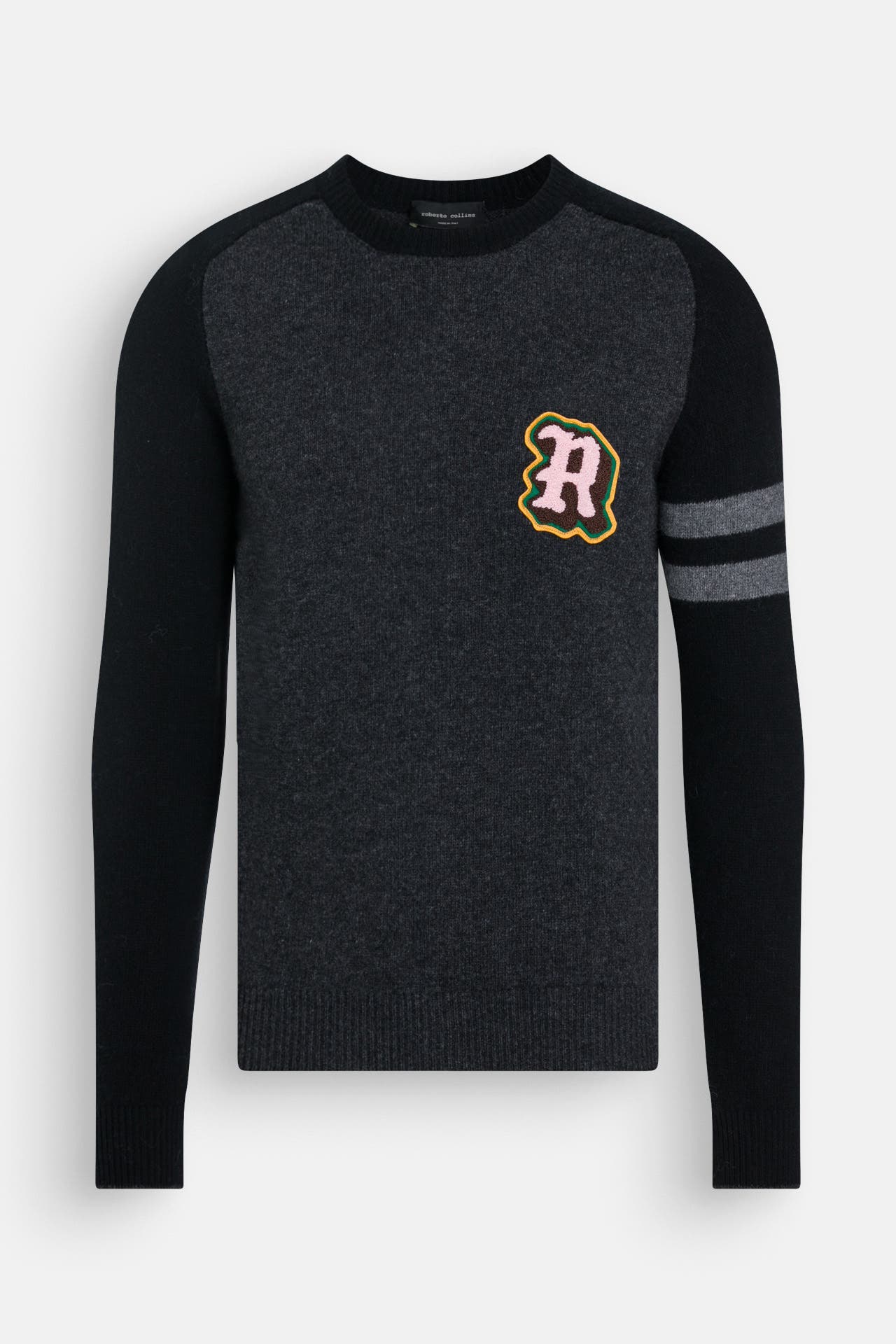 ROBERTO COLLINA Wollmix-Pullover 'Girocollo' dunkelgrau, Bild 1