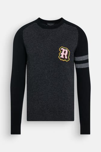 ROBERTO COLLINA Wollmix-Pullover 'Girocollo' dunkelgrau