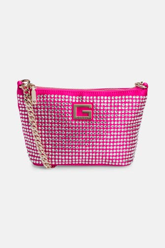 GUESS Schultertasche 'Glamour' pink glitzernd