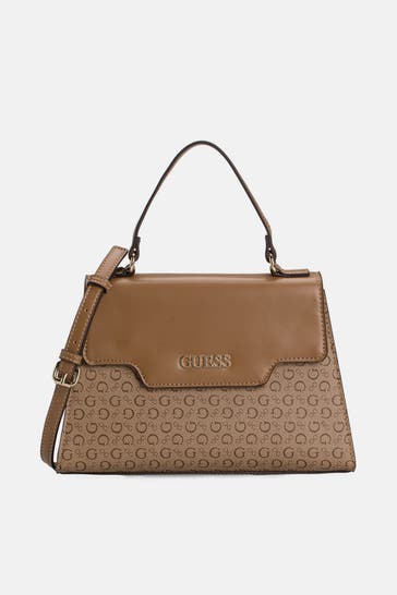 GUESS Handtasche hellbraun logo
