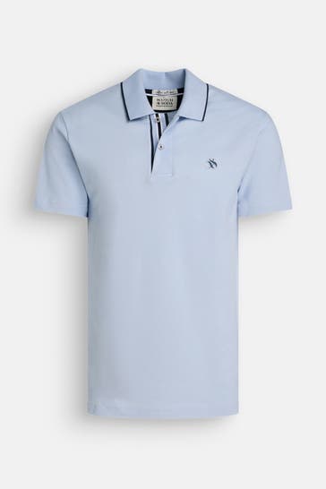 SCOTCH & SODA Polo-Shirt 'Tipped' hellblau