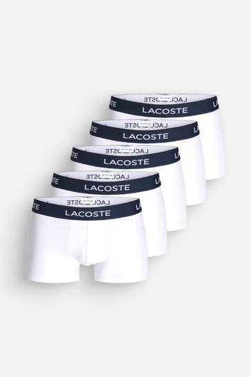 LACOSTE 5er-Pack Boxer Trunks weiß