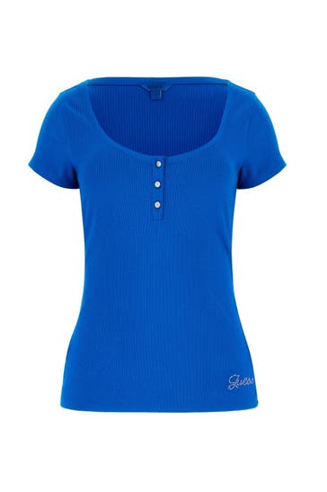 GUESS T-Shirt azurblau