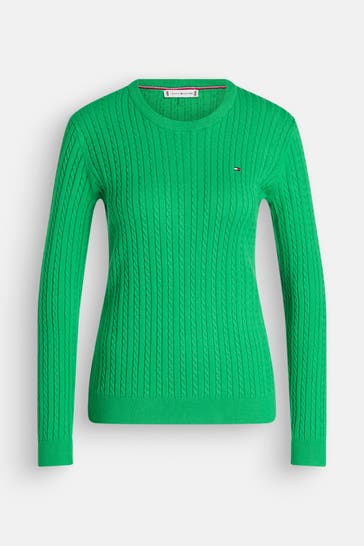 TOMMY HILFIGER Strickpullover grün