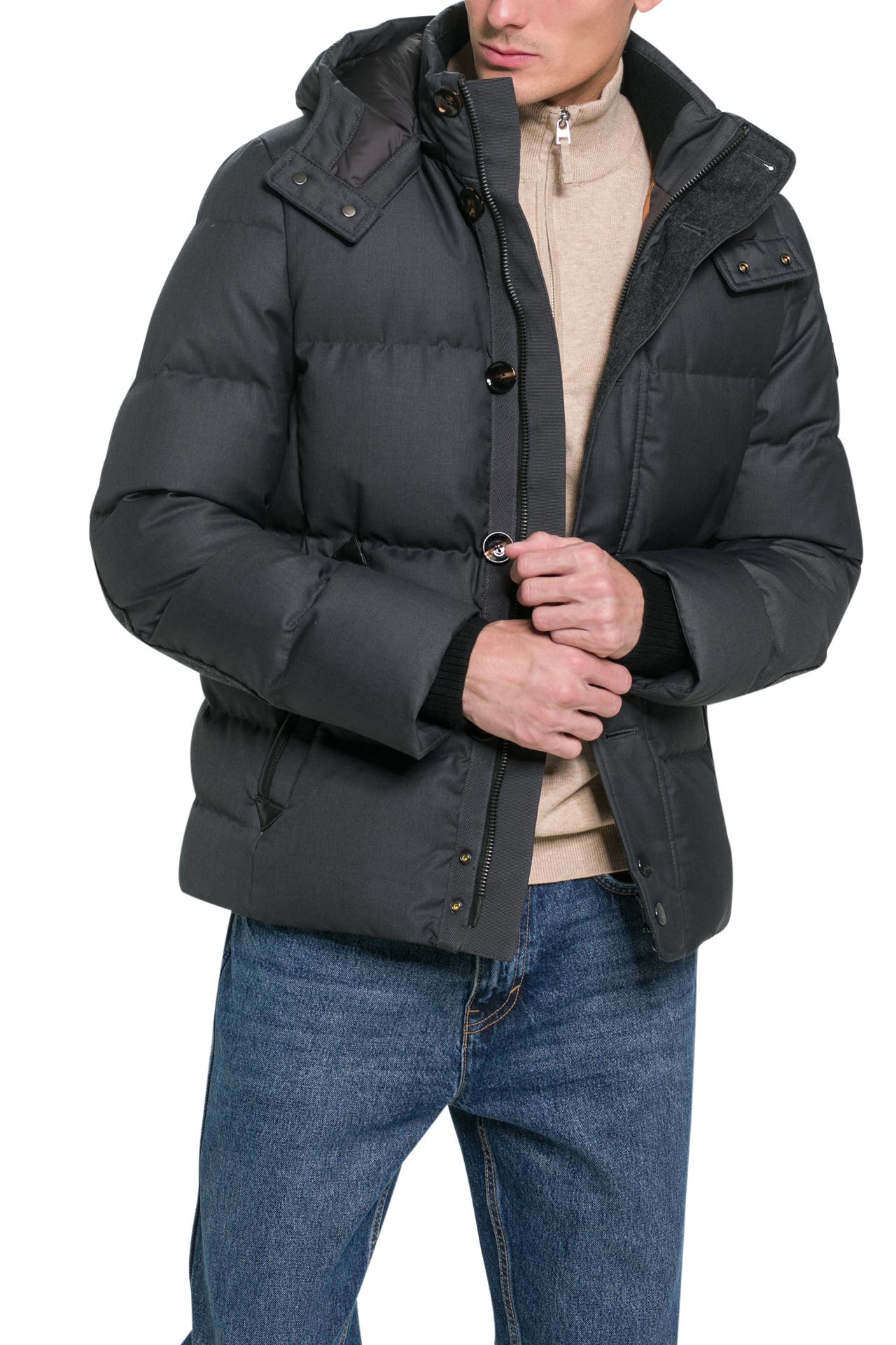 HANDSTICH Daunenjacke 'Lenny' grau, Bild 1