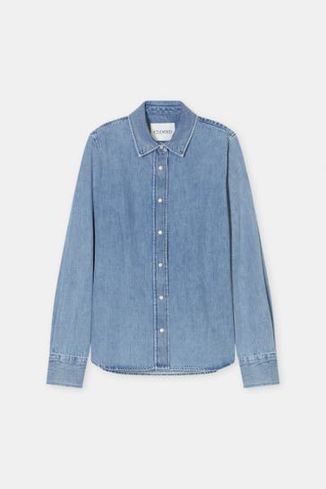 CLOSED Jeansbluse blau