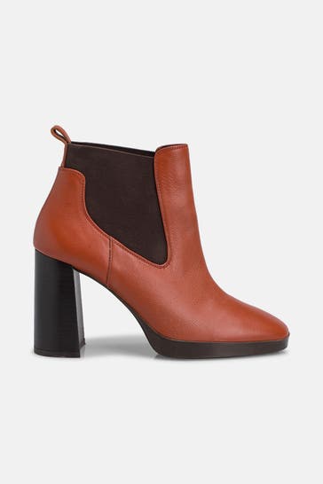 GEOX Leder-Stifeletten 'Teulada' rotbraun