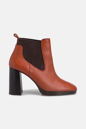 GEOX Leder-Stifeletten 'Teulada' rotbraun