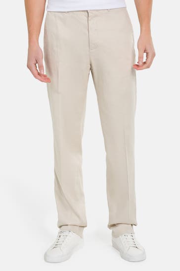 J.LINDEBERG Leinenmix-Chino creme