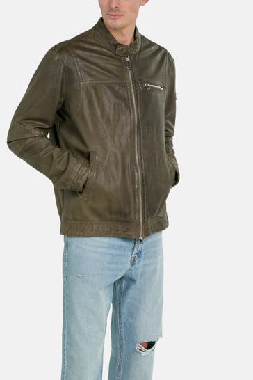 PEUTEREY Lederjacke khaki
