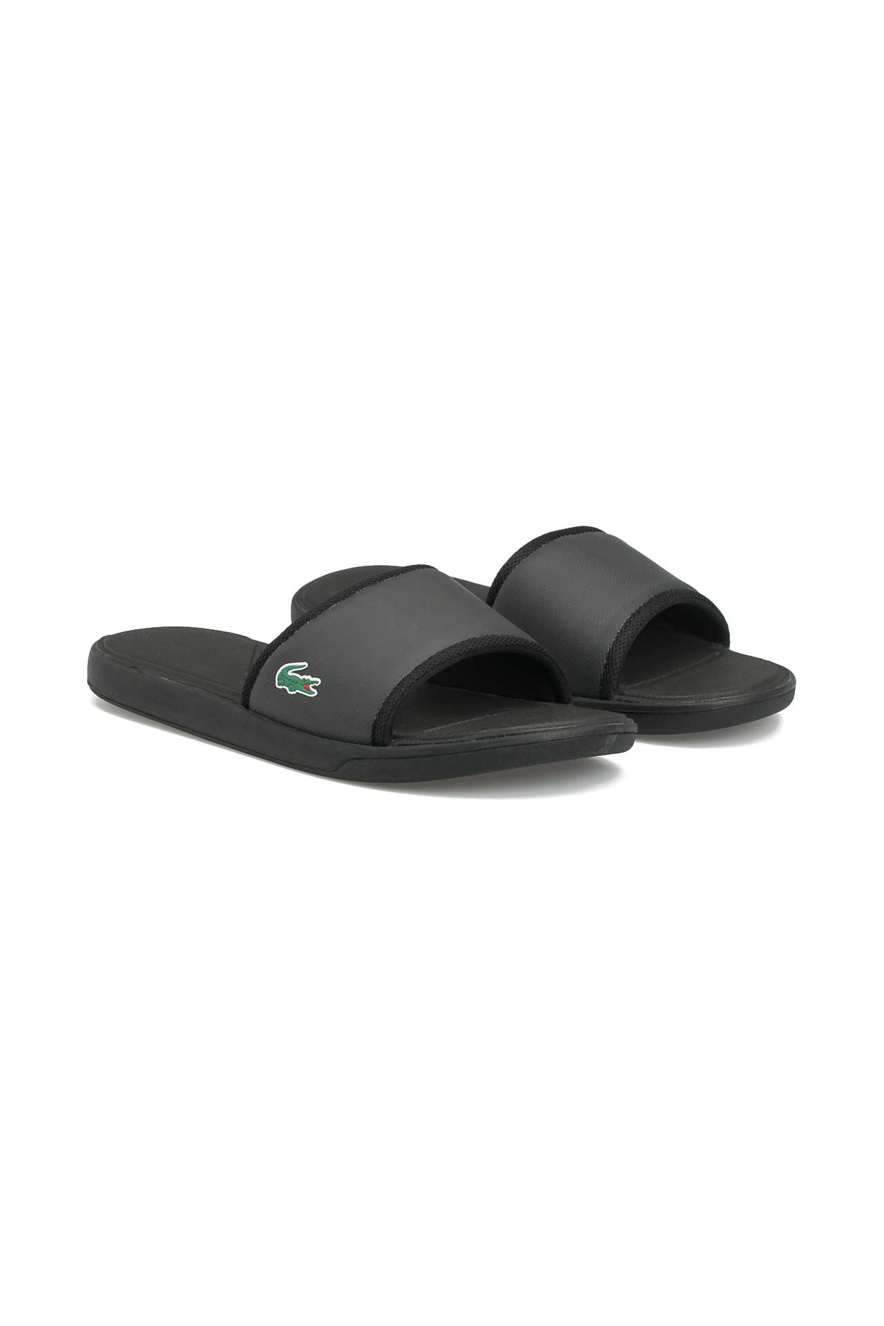 Black lacoste slides online