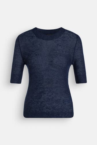 BOSS Strickshirt dunkelblau