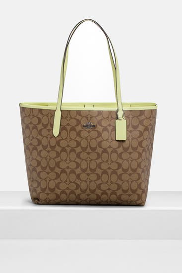 COACH - Wende-Shopper hellgelb logo