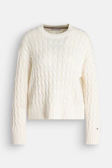 TOMMY HILFIGER Strickpullover ecru