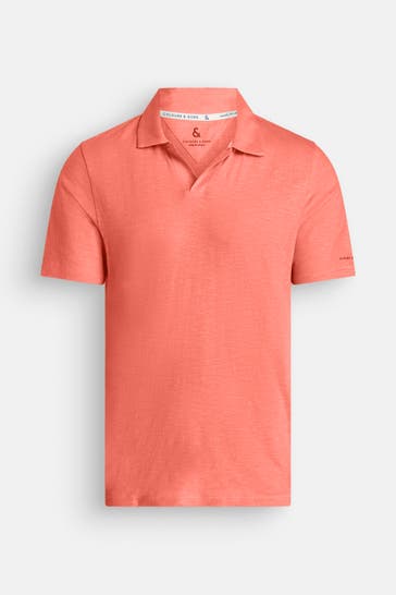 COLOURS & SONS Polo-Shirt dunkelorange meliert