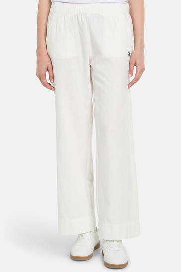 U.S. POLO ASSN. Leinenmix-Hose ecru