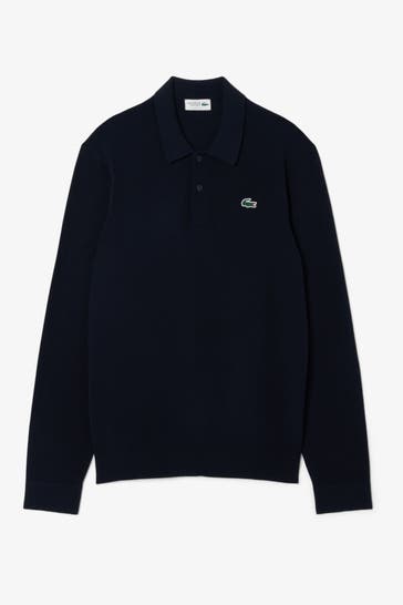 LACOSTE Langarm-Polo nachtblau
