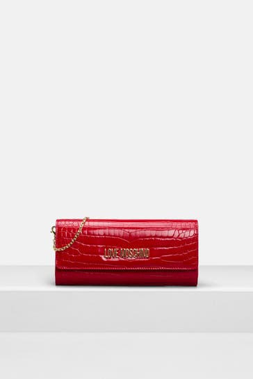 LOVE MOSCHINO Clutch rot croco