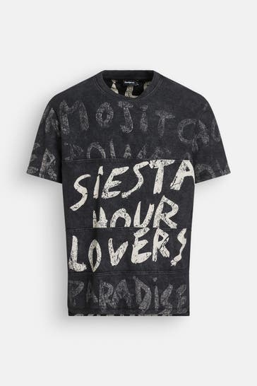 DESIGUAL T-Shirt zweifarbig gemustert