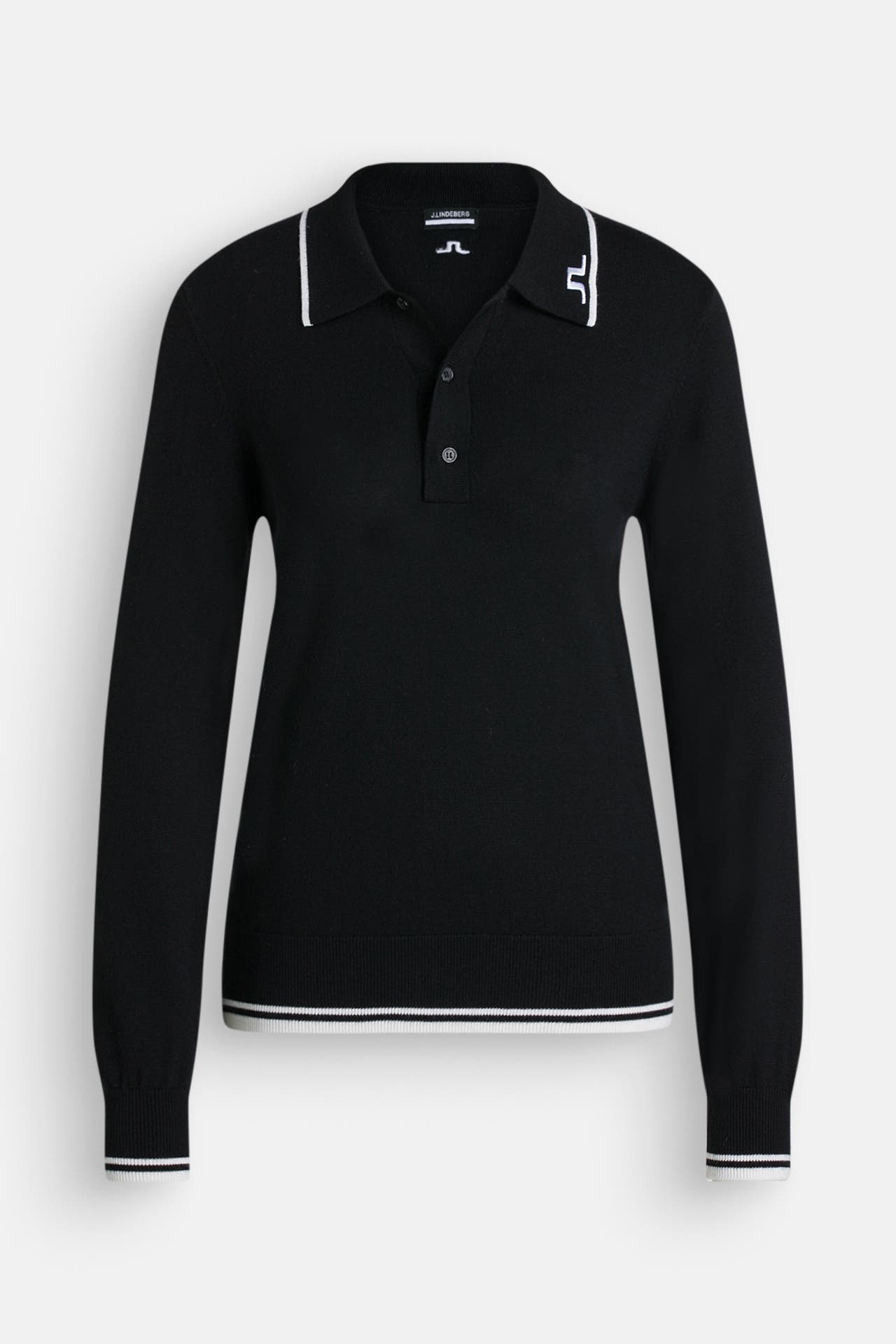 J.LINDEBERG SPORTSWEAR Langarm-Polo 'Mimmi' schwarz, Bild 1
