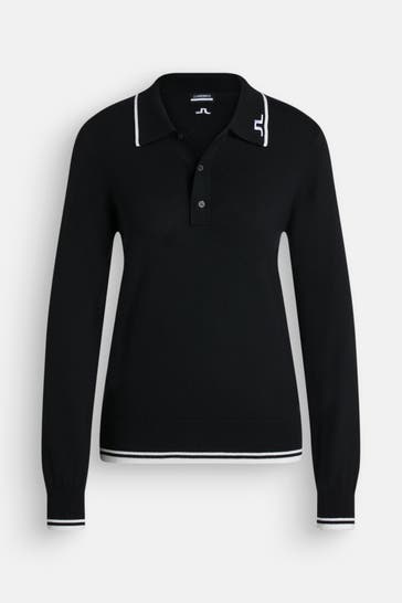J.LINDEBERG SPORTSWEAR Langarm-Polo 'Mimmi' schwarz