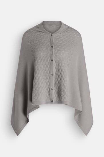 ROSEMUNDE Woll-Poncho 'Laica' hellgrau