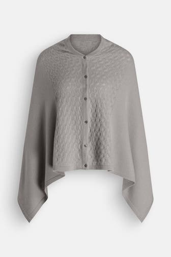ROSEMUNDE Woll-Poncho 'Laica' hellgrau