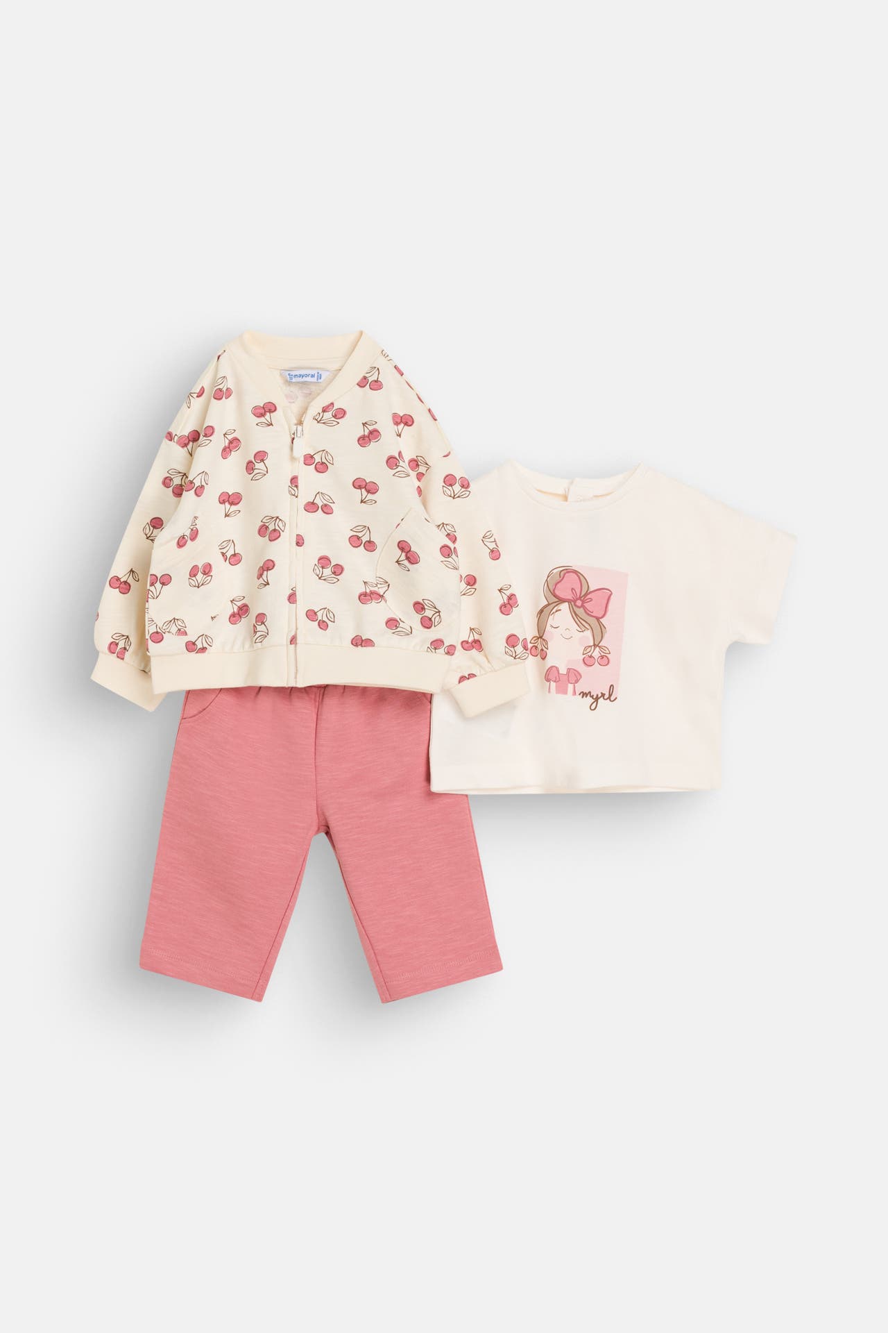 MAYORAL Set: T-Shirt, Sweatjacke und Jerseypants, Bild 1