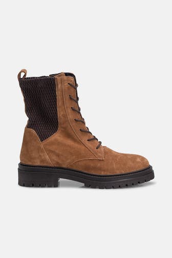 GEOX Leder-Schnürstiefeletten 'Iridea' camel