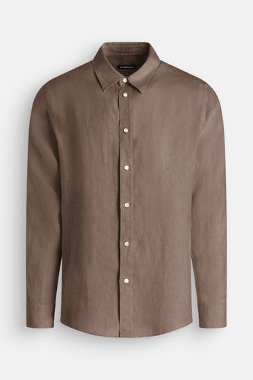 J.LINDEBERG Leinenhemd 'Reg' taupe