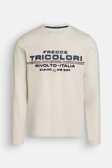 AERONAUTICA MILITARE Greige long-sleeved top