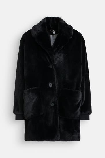 SPORTALM Kunstfellmantel schwarz