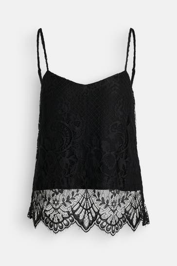 GESTUZ Spitzentop schwarz