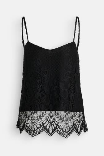 GESTUZ Spitzentop schwarz