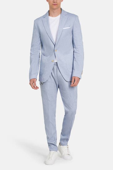 CINQUE Leinenmix-Anzug 'Cidati Cisand' taubenblau